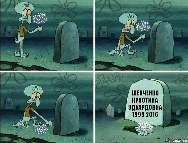 Шевченко Кристина Эдуардовна 1999 2016, Комикс  Сквидвард хоронит