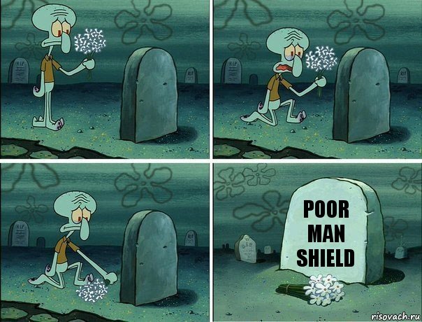 Poor man shield, Комикс  Сквидвард хоронит