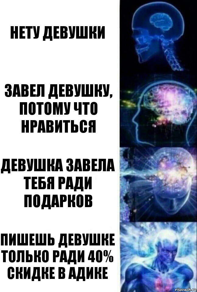 нету девушки завел девушку, потому что нравиться девушка завела тебя ради подарков пишешь девушке только ради 40% скидке в адике, Комикс  Сверхразум