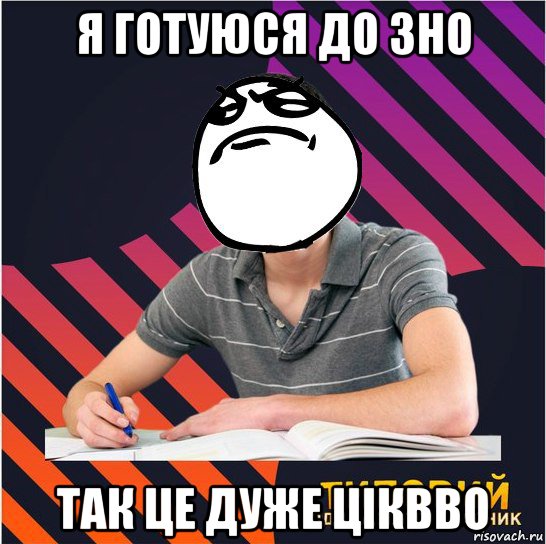 я готуюся до зно так це дуже ціквво, Мем Типовий одинадцятикласник