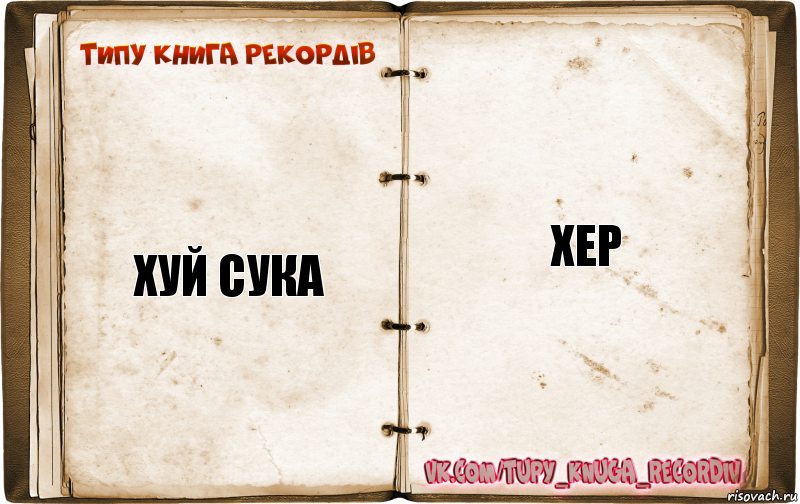 Хуй сука Хер, Комикс  Типу книга рекордв