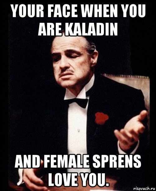 your face when you are kaladin and female sprens love you., Мем ты делаешь это без уважения