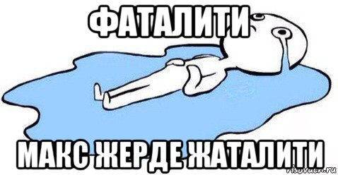фаталити макс жерде жаталити, Мем Я плачу