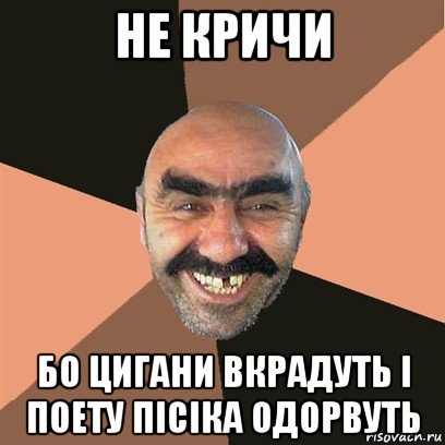 не кричи бо цигани вкрадуть і поету пісіка одорвуть, Мем Я твой дом труба шатал