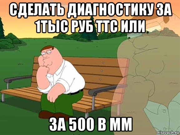 сделать диагностику за 1тыс руб ттс или за 500 в мм, Мем Задумчивый Гриффин