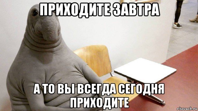 приходите завтра а то вы всегда сегодня приходите