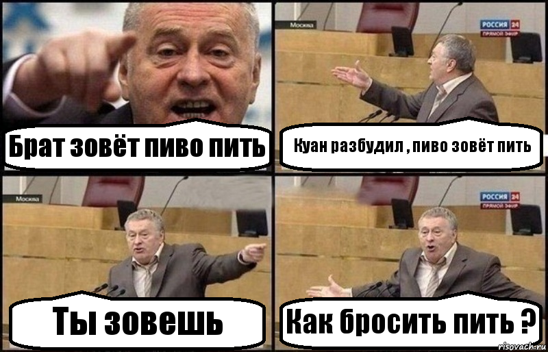 Брат зовёт пиво пить Куан разбудил , пиво зовёт пить Ты зовешь Как бросить пить ?, Комикс Жириновский