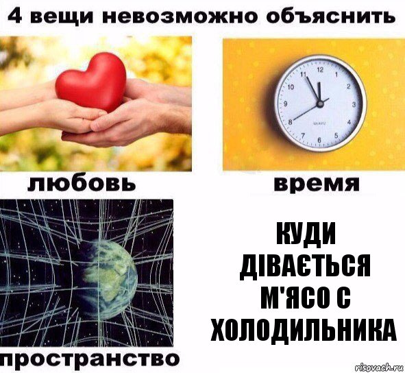 Куди дівається м'ясо с холодильника, Комикс  4 вещи невозможно объяснить