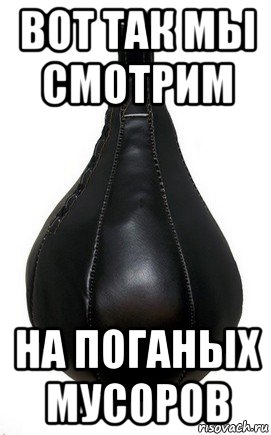 вот так мы смотрим на поганых мусоров, Мем Боксерская груша