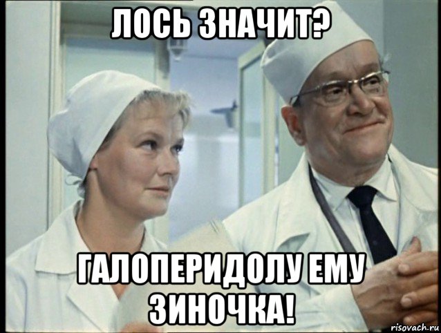 лось значит? галоперидолу ему зиночка!