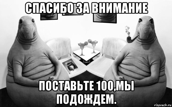 спасибо за внимание поставьте 100,мы подождем.