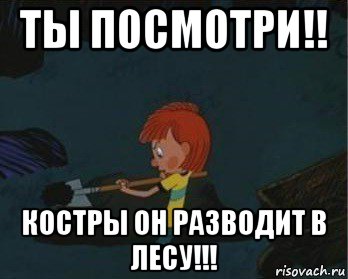 ты посмотри!! костры он разводит в лесу!!!, Мем  Дядя Федор закапывает