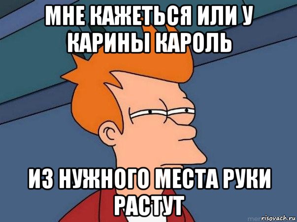 мне кажеться или у карины кароль из нужного места руки растут, Мем  Фрай (мне кажется или)