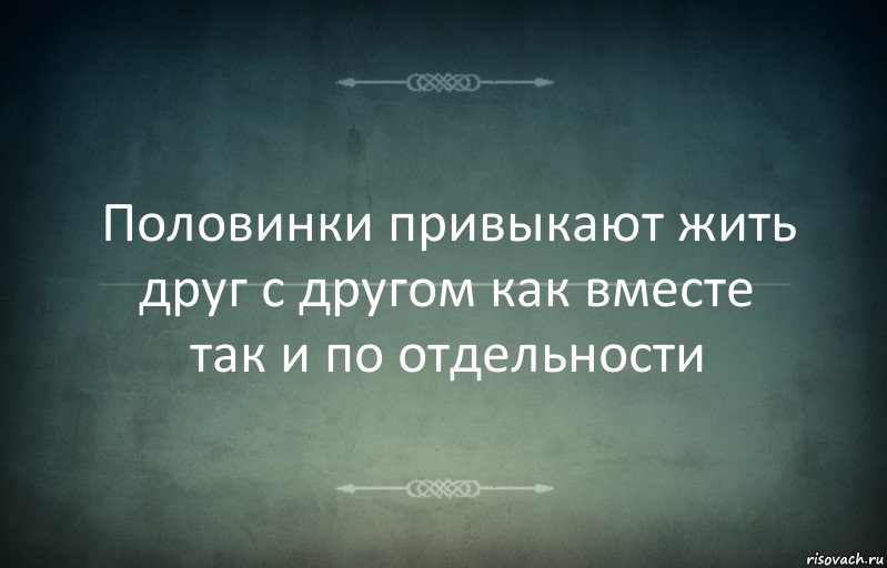 Половинки привыкают жить друг с другом как вместе так и по отдельности, Комикс Игра слов 3