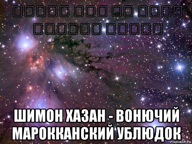 שמעון חזן בן זונה מרוקאי מסריח шимон хазан - вонючий марокканский ублюдок, Мем Космос