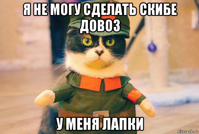 я не могу сделать скибе довоз у меня лапки