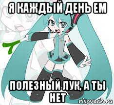 я каждый день ем полезный лук, а ты нет, Мем Мику Хацуне