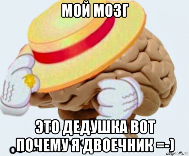 мой мозг это дедушка вот почему я двоечник =-), Мем   Моя остановочка мозг