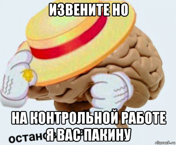 извените но на контрольной работе я вас пакину, Мем   Моя остановочка мозг