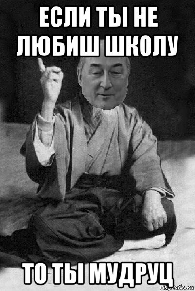 если ты не любиш школу то ты мудруц