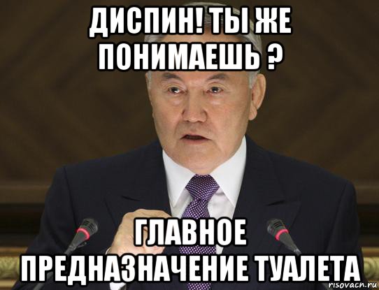 диспин! ты же понимаешь ? главное предназначение туалета