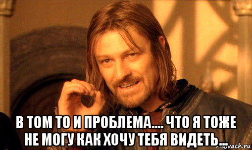  в том то и проблема.... что я тоже не могу как хочу тебя видеть..., Мем Нельзя просто так взять и (Боромир мем)