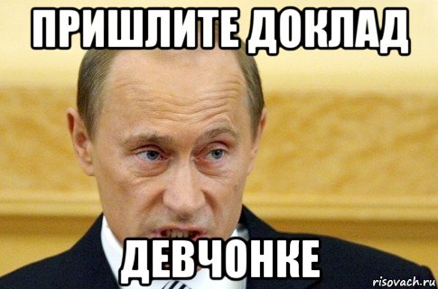 пришлите доклад девчонке, Мем путин