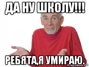 да ну школу!!! ребята,я умираю., Мем Ребята я умираю дед
