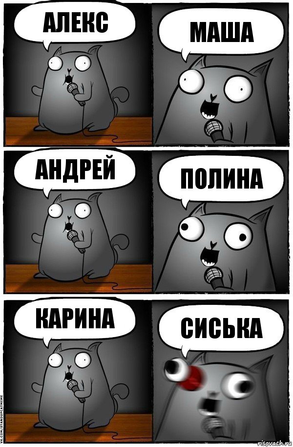 Алекс Маша Андрей Полина Карина Сиська, Комикс  Стендап-кот