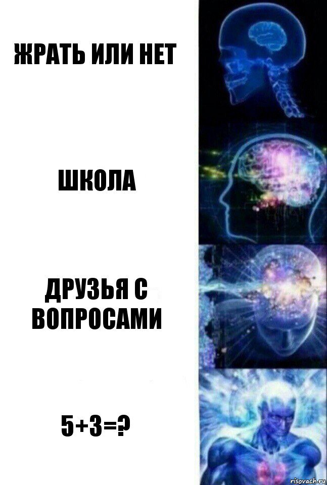 жрать или нет школа друзья с вопросами 5+3=?, Комикс  Сверхразум