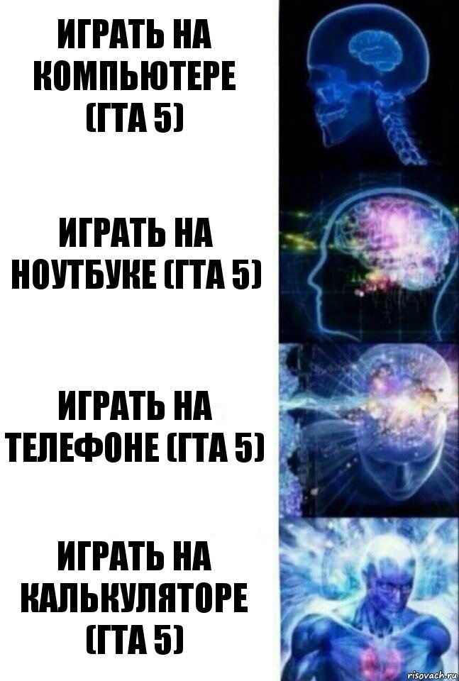 Играть на компьютере (ГТА 5) Играть на ноутбуке (ГТА 5) Играть на телефоне (ГТА 5) Играть на калькуляторе (ГТА 5), Комикс  Сверхразум