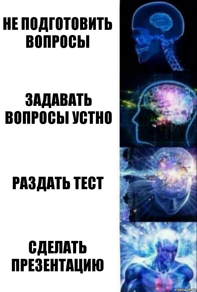 не подготовить вопросы задавать вопросы устно раздать тест сделать презентацию, Комикс  Сверхразум