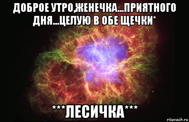 доброе утро,женечка...приятного дня...целую в обе щечки* ***лесичка***, Мем Туманность