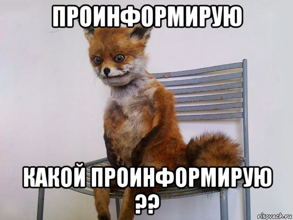 проинформирую какой проинформирую ??