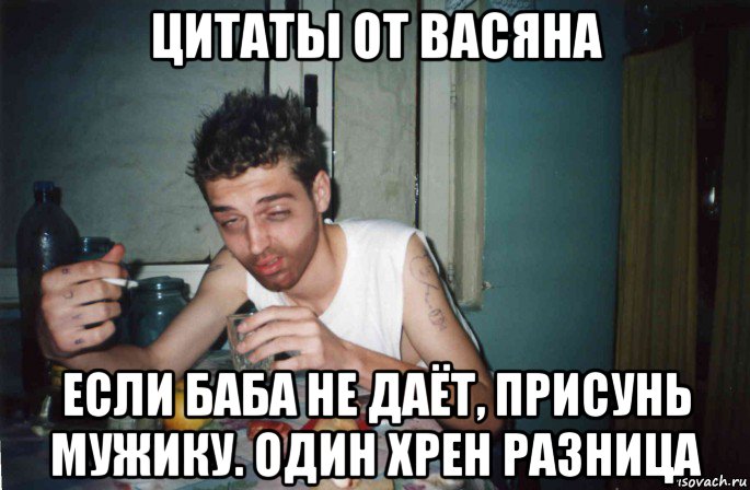 цитаты от васяна если баба не даёт, присунь мужику. один хрен разница