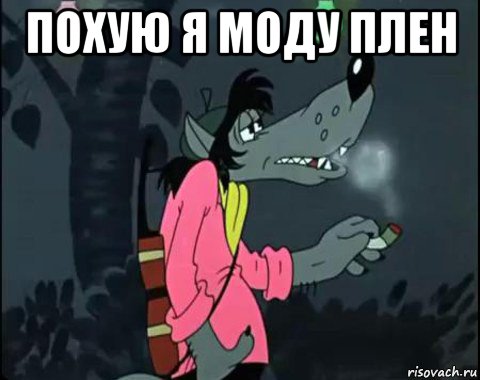 похую я моду плен , Мем Волк курит