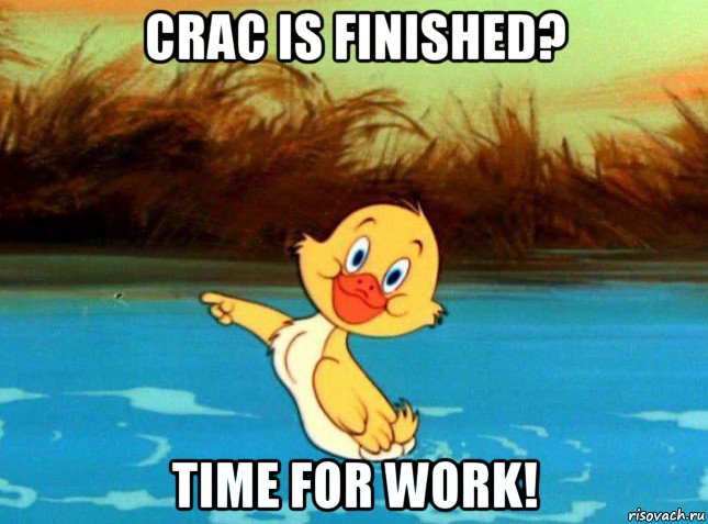 crac is finished? time for work!