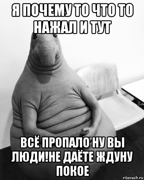 я почему то что то нажал и тут всё пропало ну вы люди!не даёте ждуну покое, Мем  Ждун