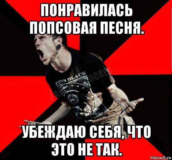 понравилась попсовая песня. убеждаю себя, что это не так., Мем Агрессивный рокер