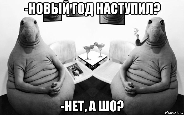 -новый год наступил? -нет, а шо?