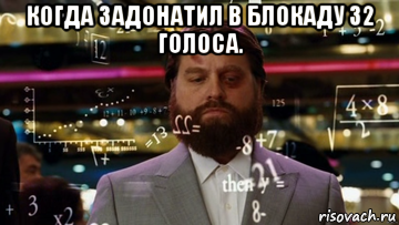 когда задонатил в блокаду 32 голоса. 