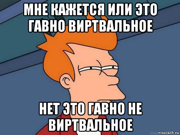 мне кажется или это гавно виртвальное нет это гавно не виртвальное, Мем  Фрай (мне кажется или)