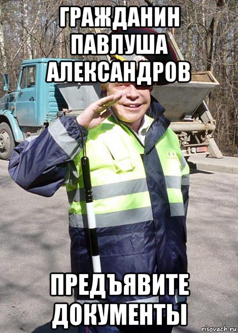 гражданин павлуша александров предъявите документы, Мем геи