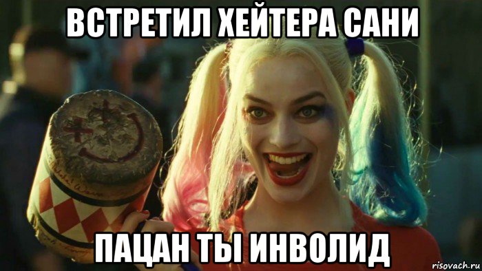 встретил хейтера сани пацан ты инволид, Мем    Harley quinn