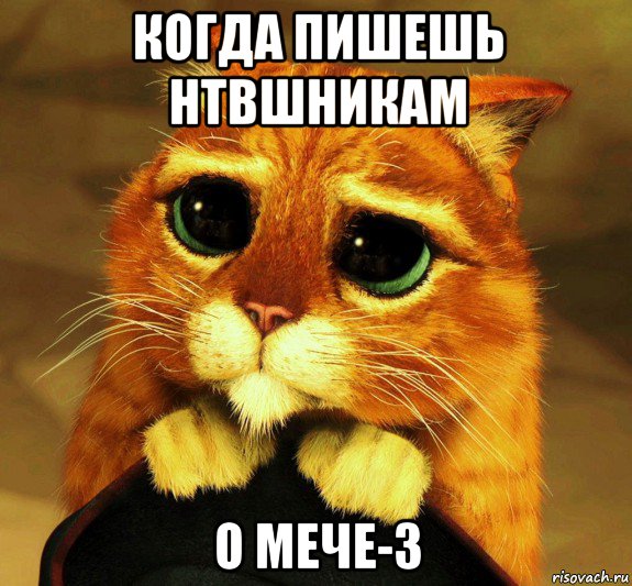 когда пишешь нтвшникам о мече-3