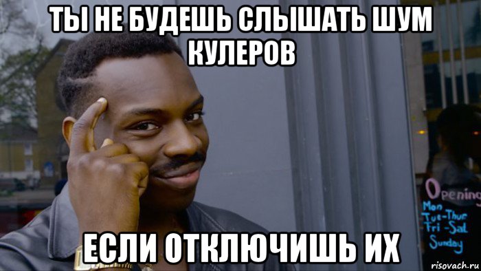 ты не будешь слышать шум кулеров если отключишь их