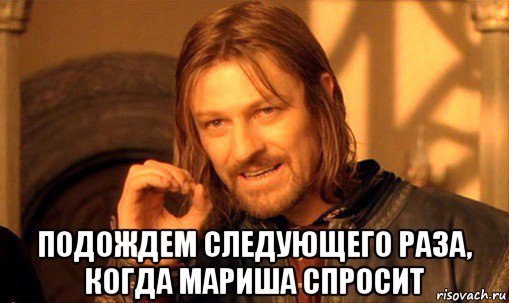  подождем следующего раза, когда мариша спросит, Мем Нельзя просто так взять и (Боромир мем)