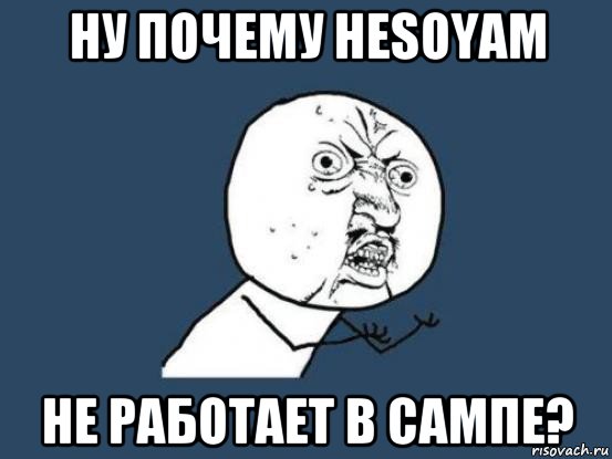 ну почему hesoyam не работает в сампе?, Мем Ну почему