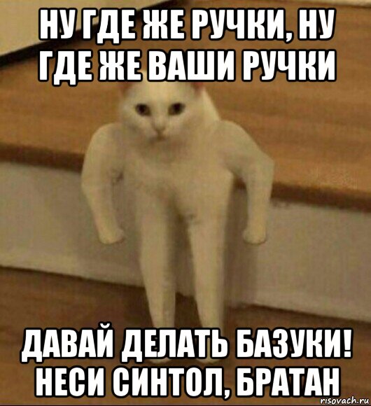 ну где же ручки, ну где же ваши ручки давай делать базуки! неси синтол, братан