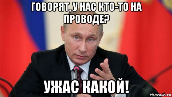 говорят, у нас кто-то на проводе? ужас какой!, Мем Президент владмир путин герой и доброй